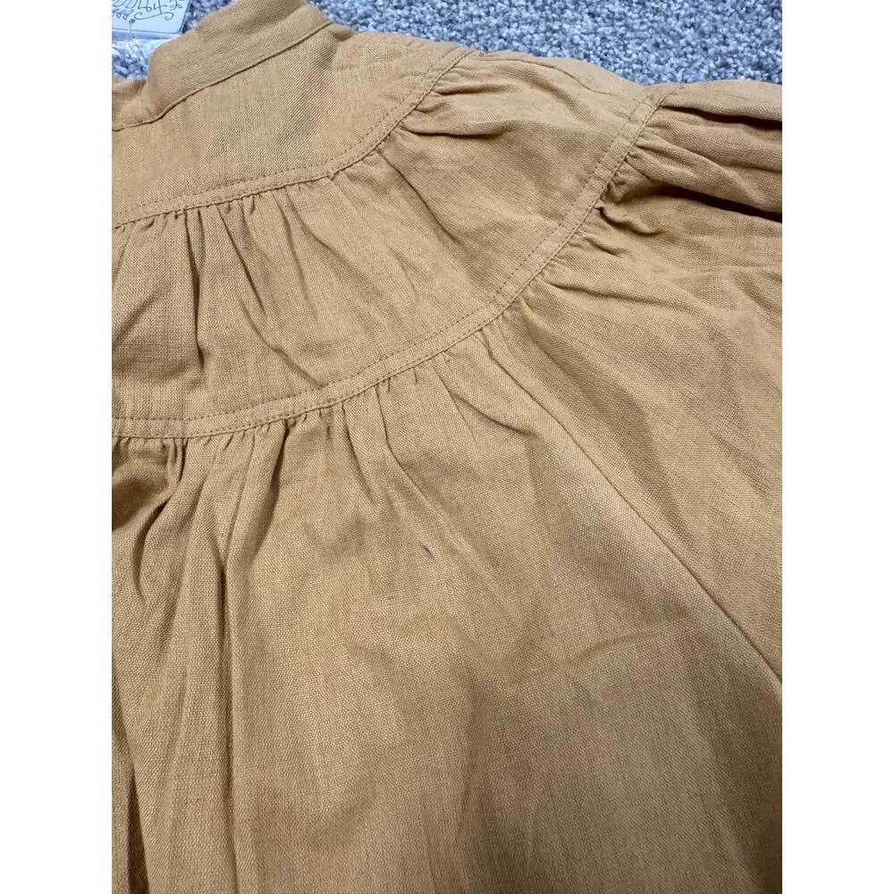 Free People Mustard Yellow Peasant-Style Tunic Top/Dress